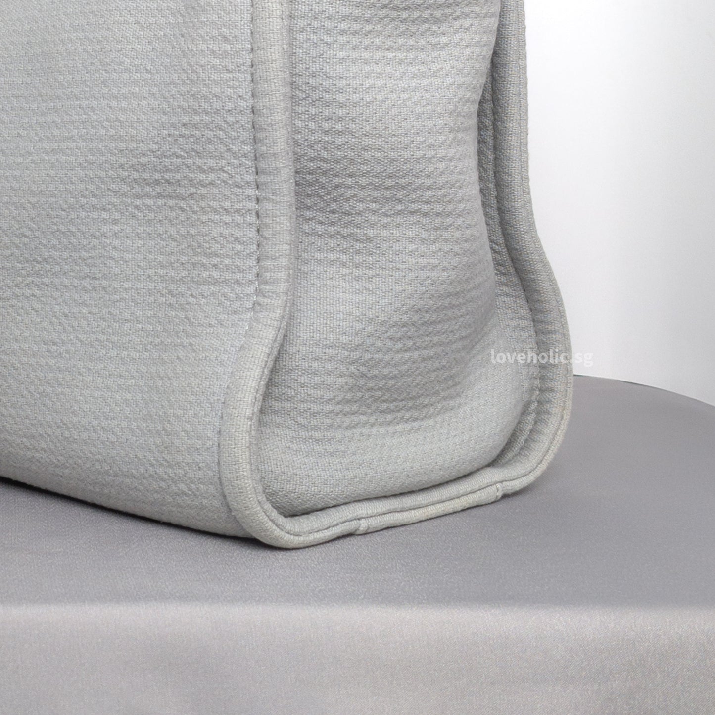 Deauville Shopping Tote 23B Grey Canvas Light Gold Hardware