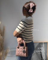 Dior Lady Dior Mini | Blush Lambskin Light Gold Hardware