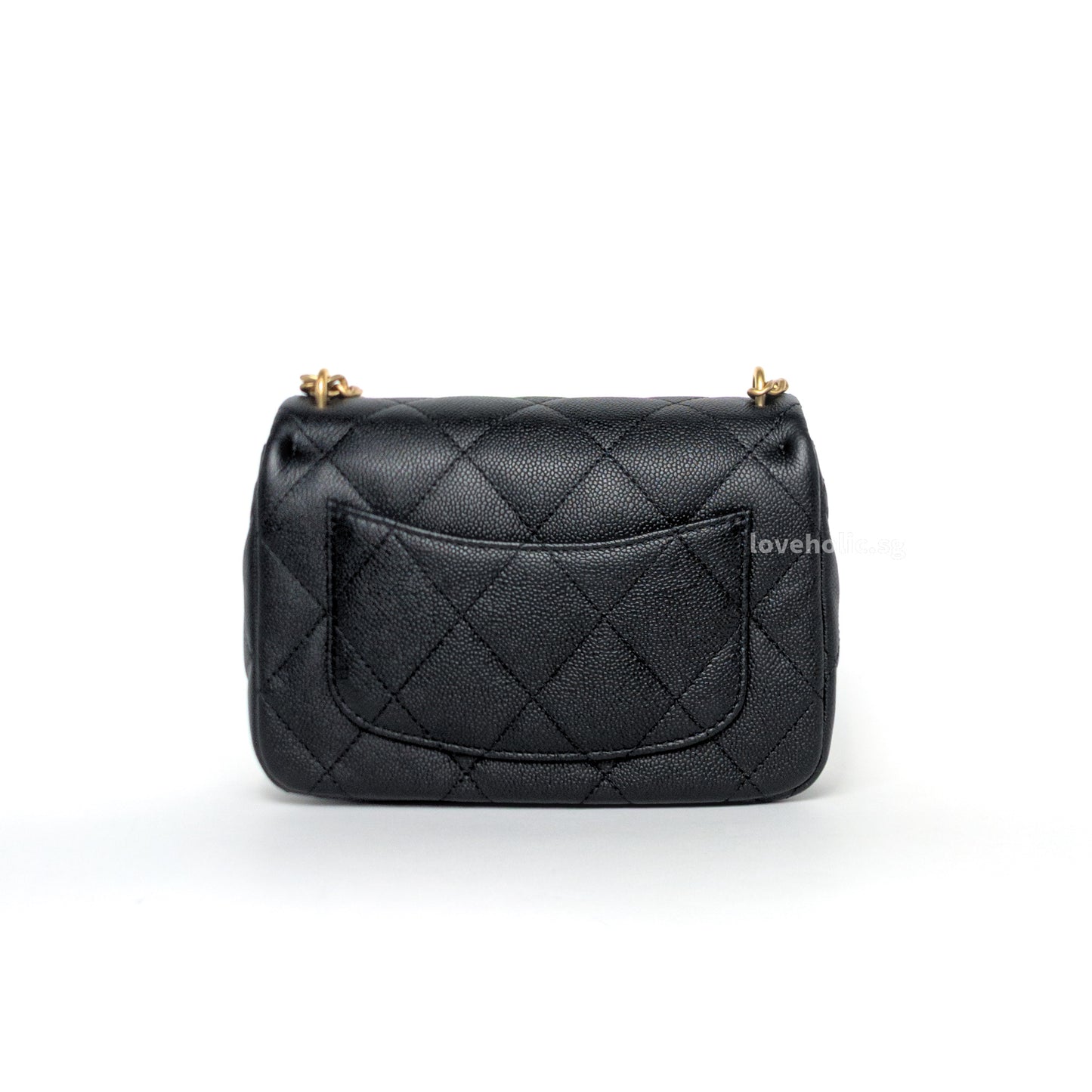 Chanel Mini Flap | 24C Black Caviar Brushed Gold Hardware