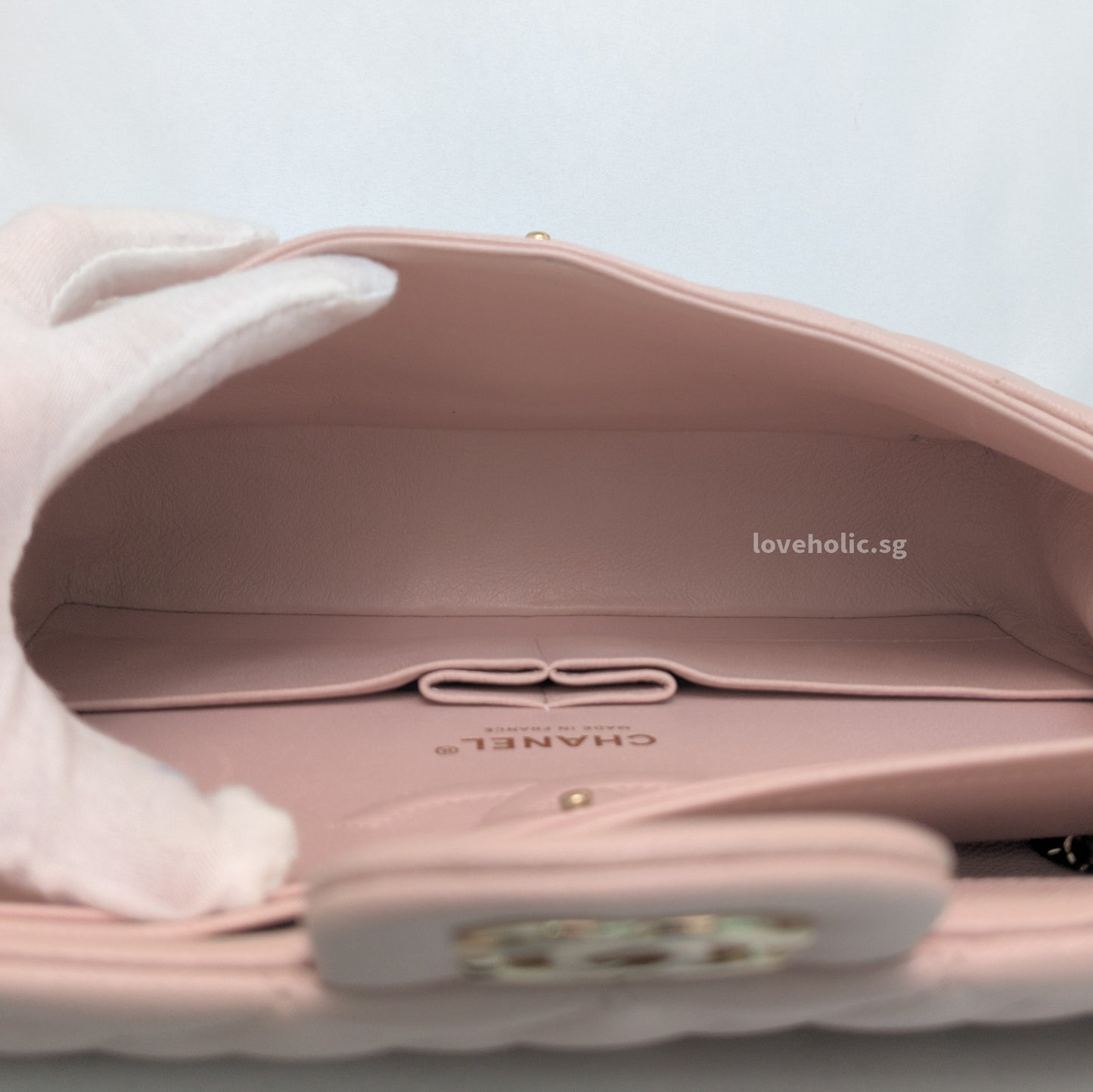 Chanel Classic Flap Medium | 21C Rose Claire Pink Caviar Light Gold Hardware