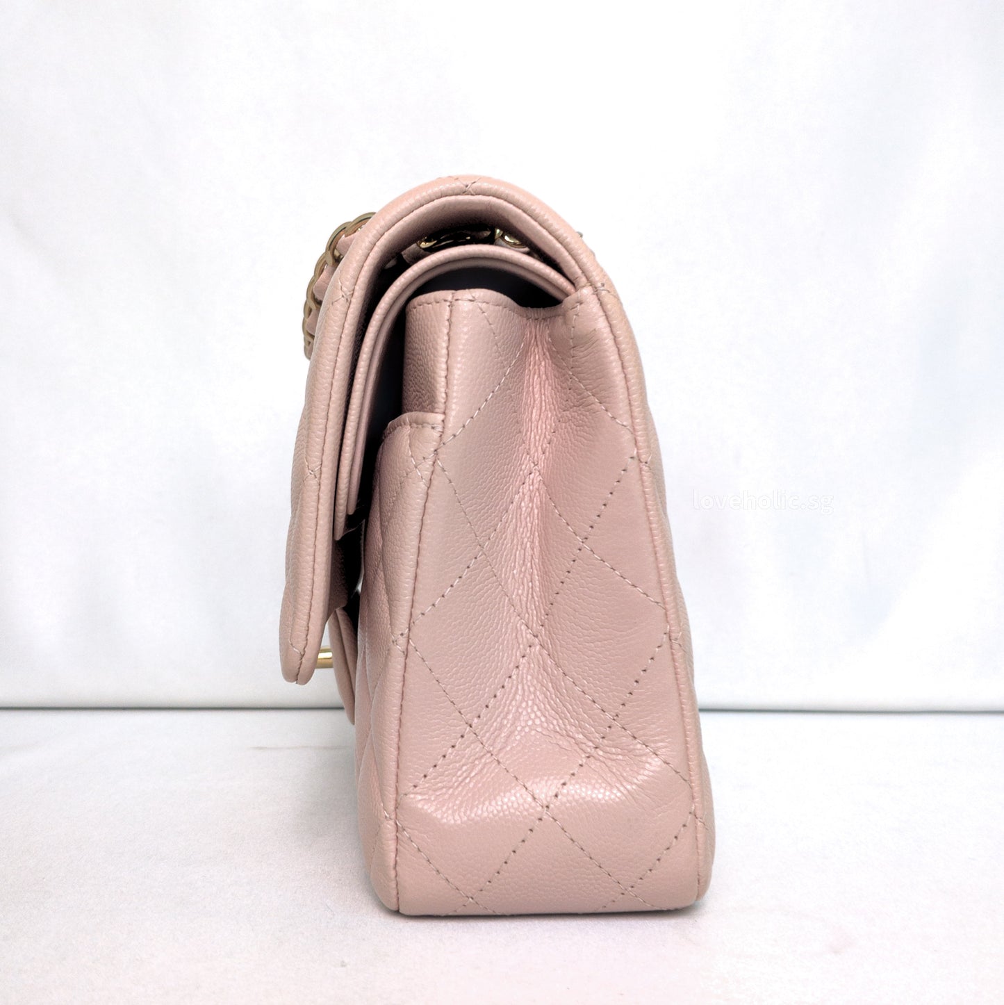 Chanel Classic Flap Medium | 21C Rose Claire Pink Caviar Light Gold Hardware