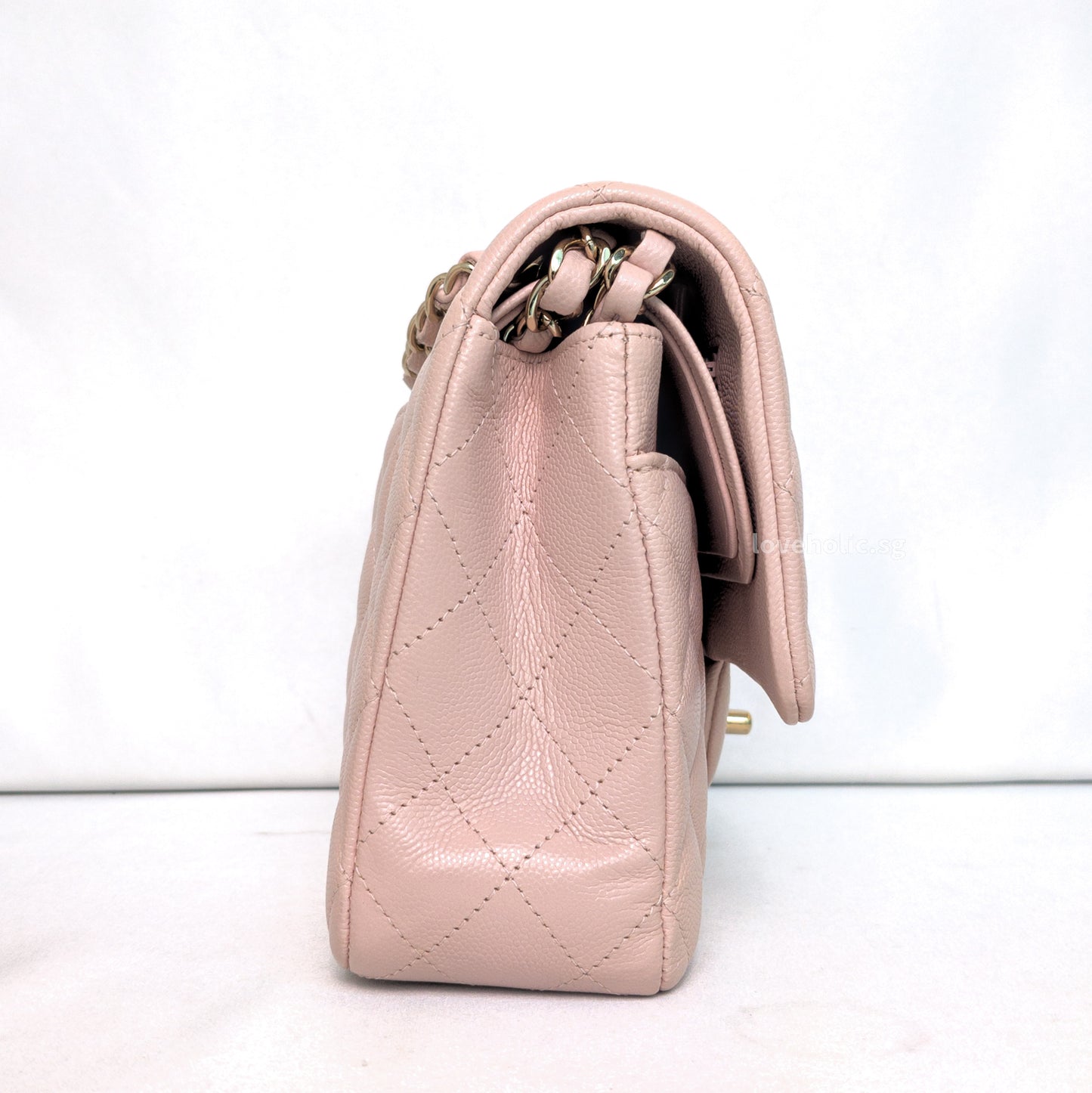 Chanel Classic Flap Medium | 21C Rose Claire Pink Caviar Light Gold Hardware