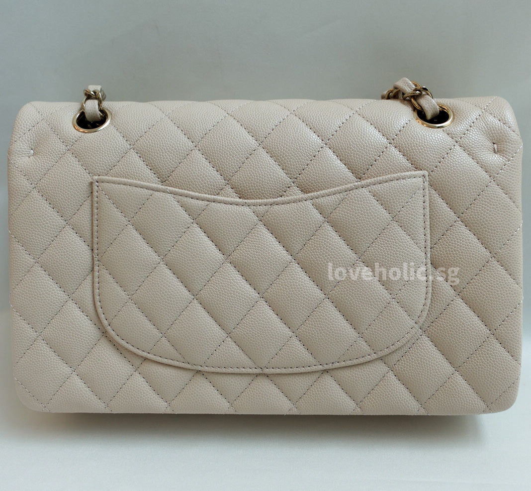 Chanel Classic Flap Medium | 23P Ecru/Light Beige Caviar Light Gold Hardware