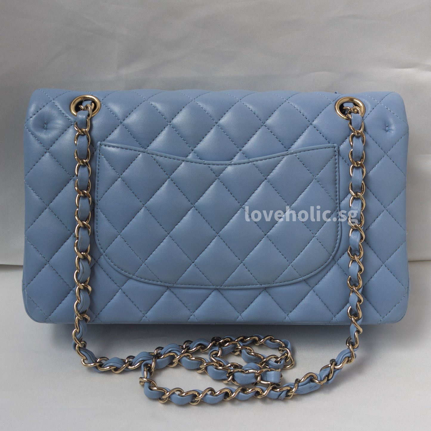 Chanel Classic Flap Medium | 21C Sky Blue Lambskin Light Gold Hardware