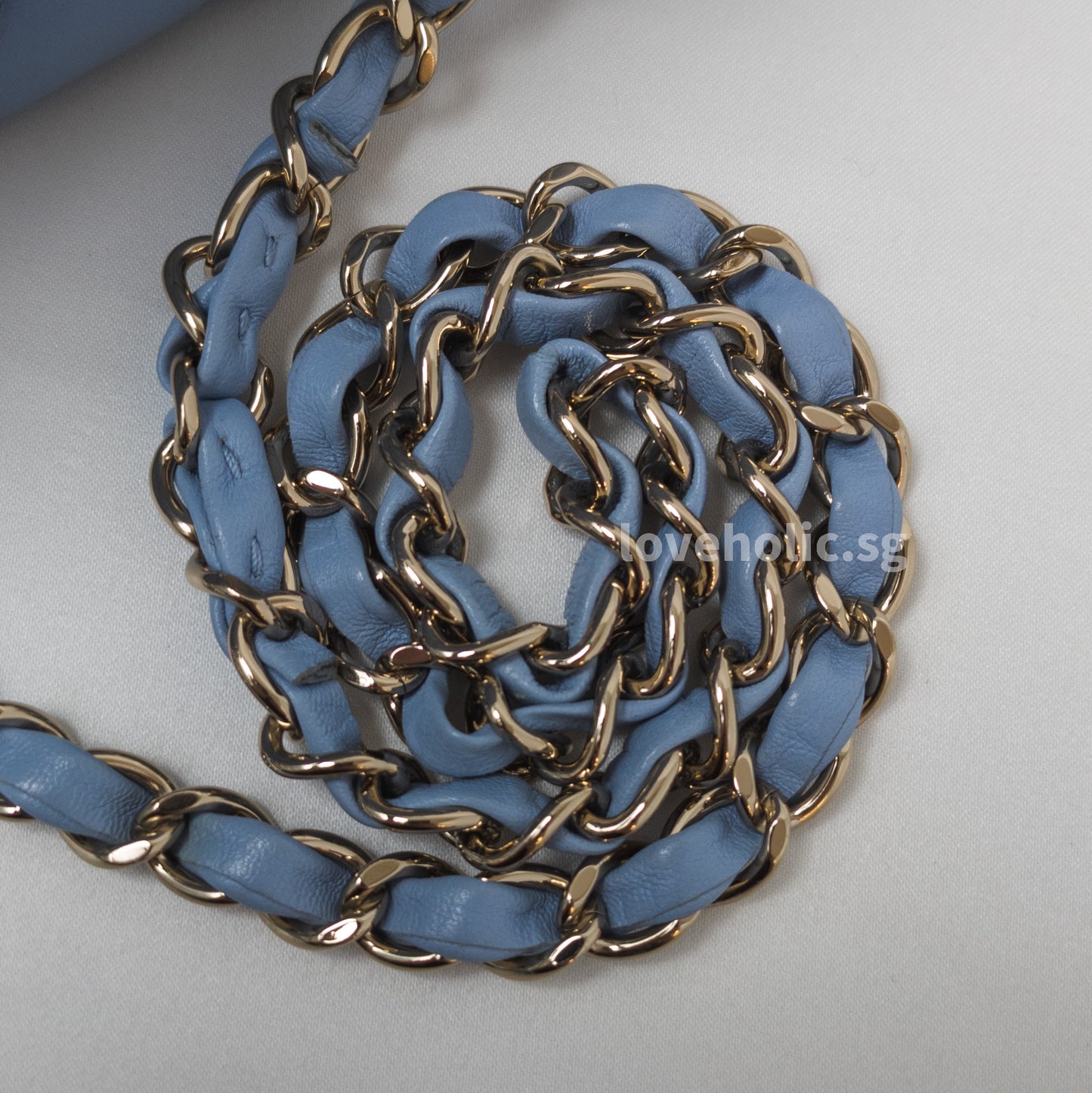 Chanel Classic Flap Medium | 21C Sky Blue Lambskin Light Gold Hardware
