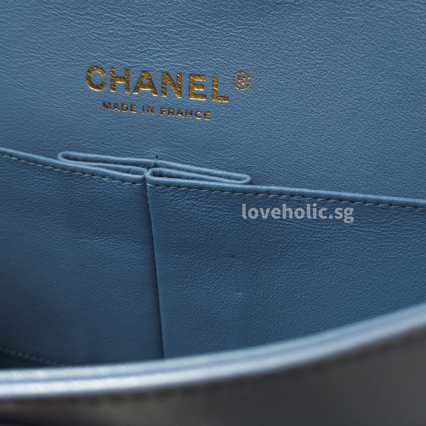 Chanel Classic Flap Medium | 21C Sky Blue Lambskin Light Gold Hardware