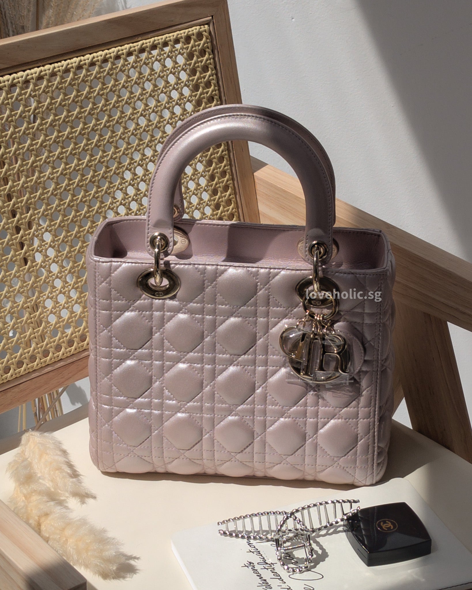 Chanel SLG, Mini O Case, 17B Rose Gold Caviar Leather, Silver Hardware, As  New in Box
