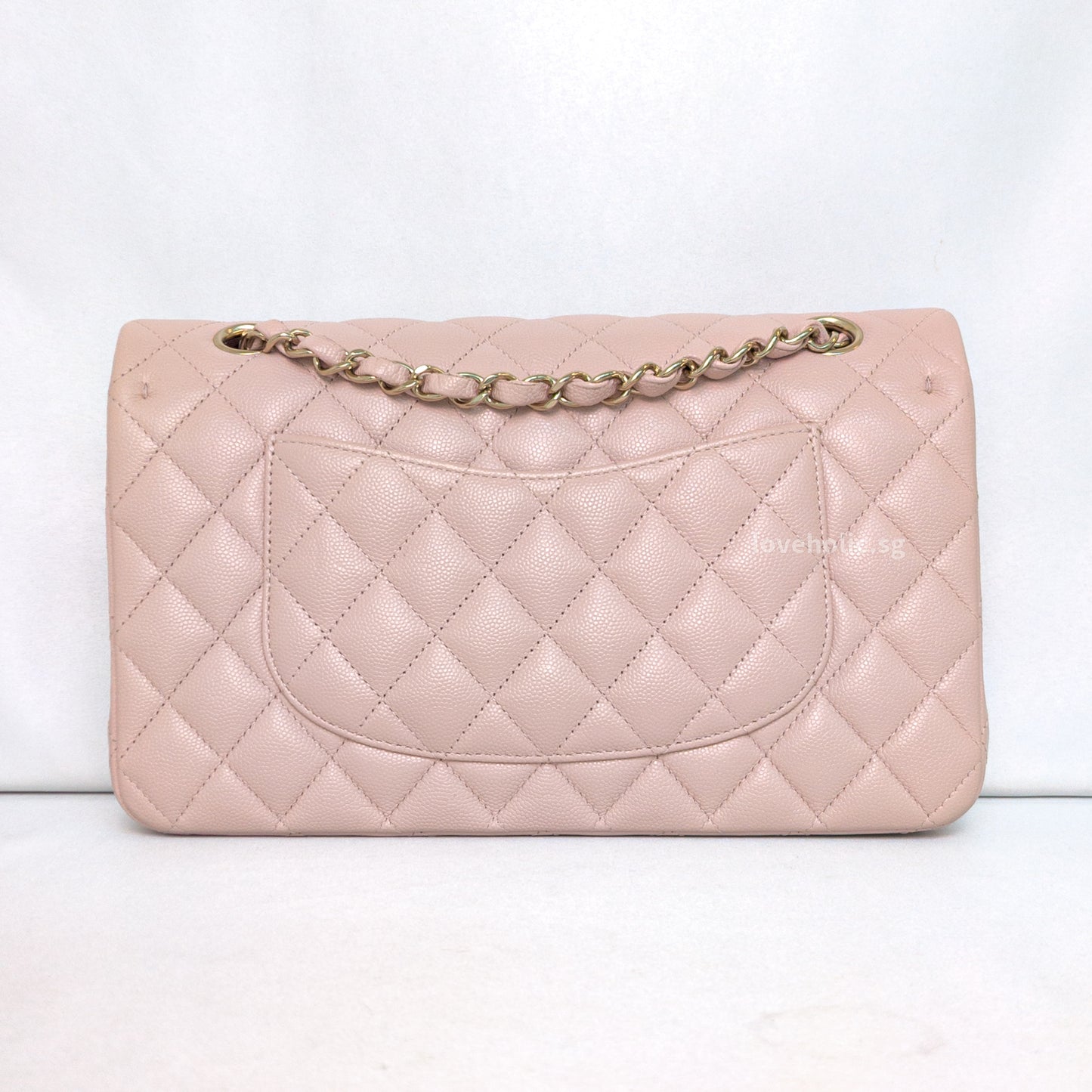 Chanel Classic Flap Medium | 21C Rose Claire Pink Caviar Light Gold Hardware
