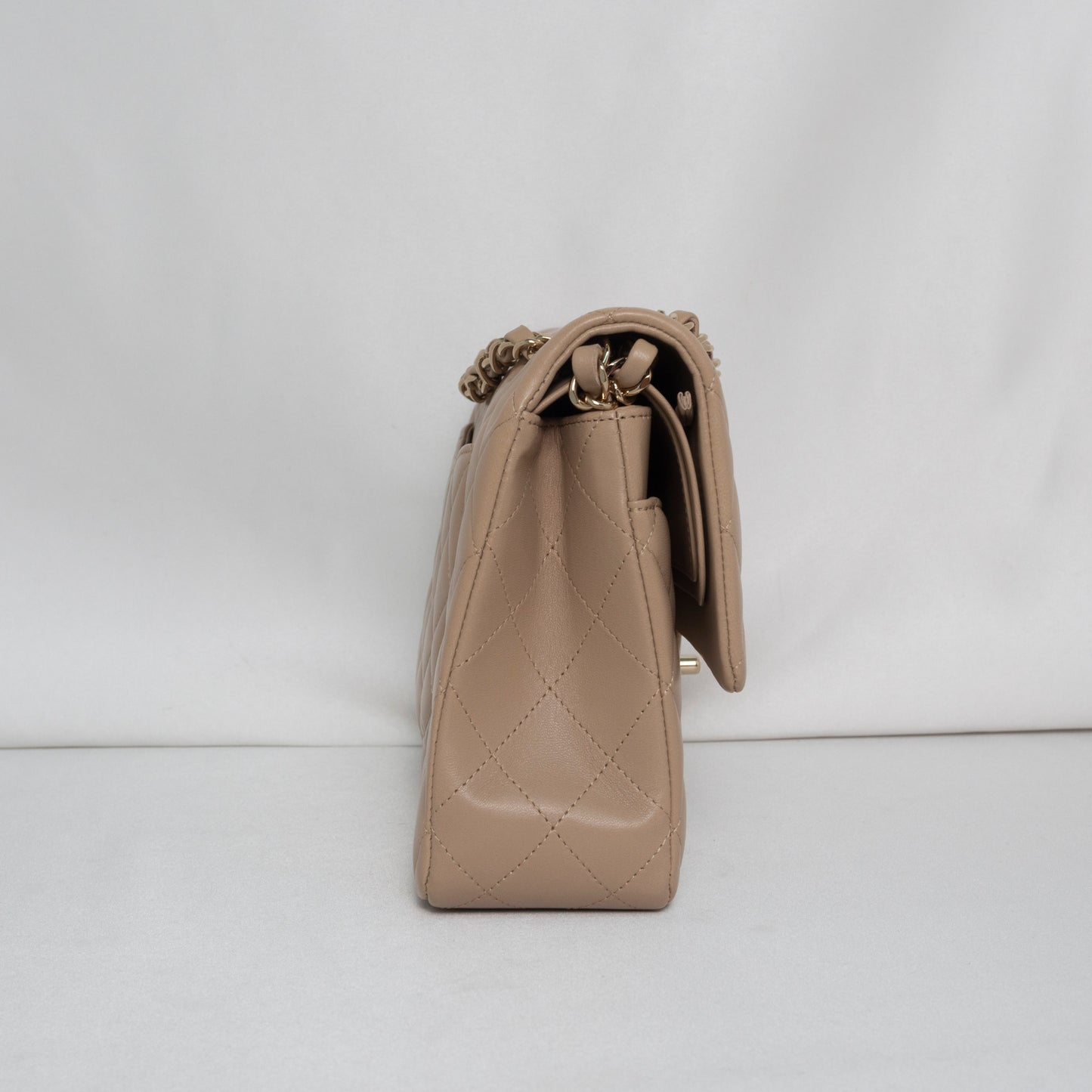 Chanel Classic Flap Medium | 21S Dark Beige Lambskin Gold Hardware