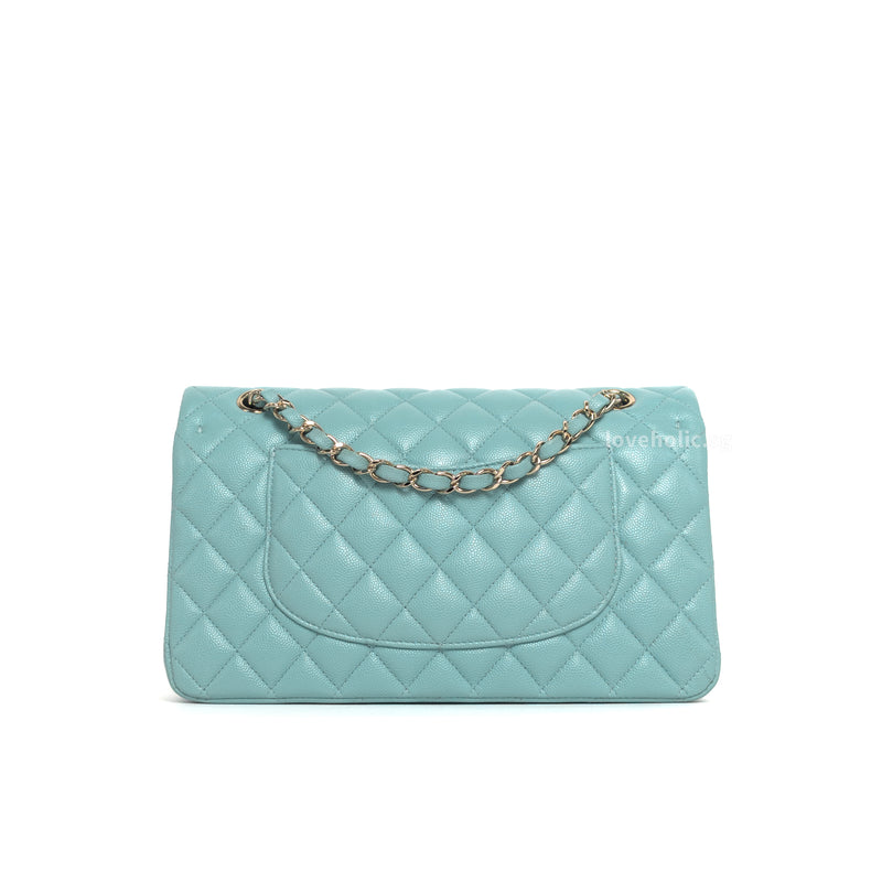 Chanel Classic Flap Medium | 20C Tiffany Blue Caviar Light Gold Hardware