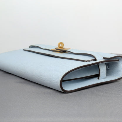 Kelly To Go T0 Bleu Brume Epsom Gold Hardware