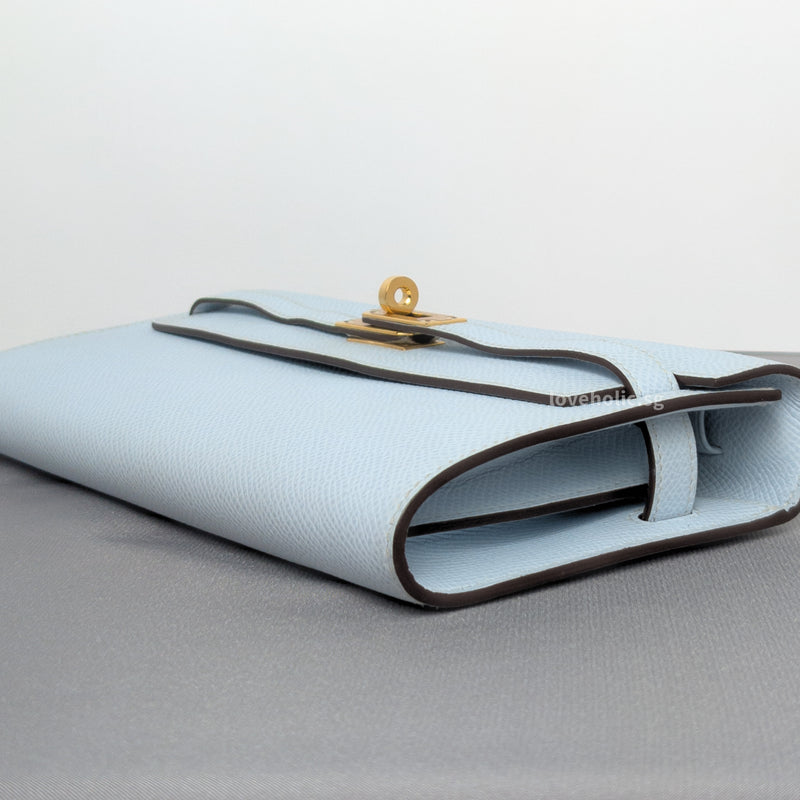 Kelly To Go Bleu Brume Epsom Gold Hardware