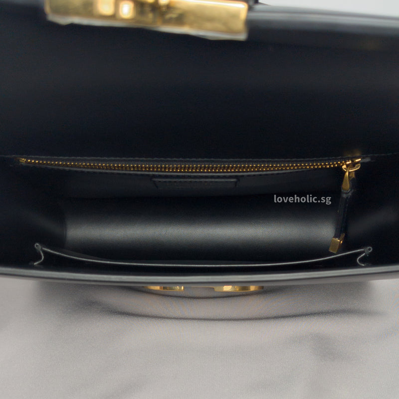 Montaigne 30 Black Calfskin Gold Hardware