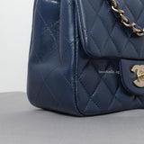 Classic Flap Mini Square | 17B Navy Blue Caviar Light Gold Hardware