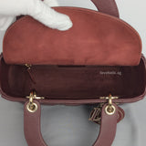 My ABC Lady Dior Small | Burgundy Lambskin Light Gold Hardware