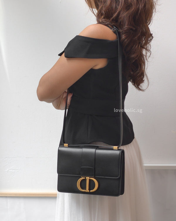 Dior Montaigne 30 Black Calfskin Gold Hardware-modelshots