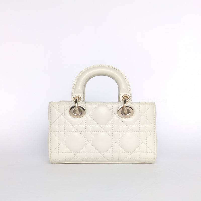 Dior Lady D-Joy Micro | Latte Lambskin Light Gold Hardware-back