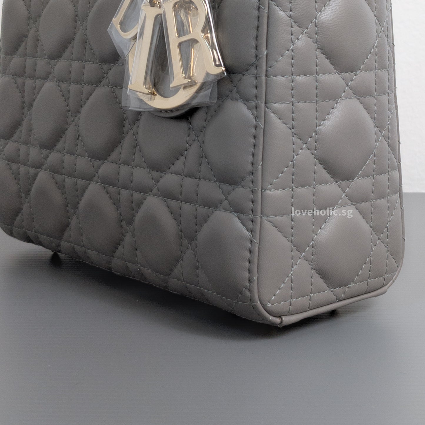 My ABC Lady Dior Small | Grey Lambskin Light Gold Hardware