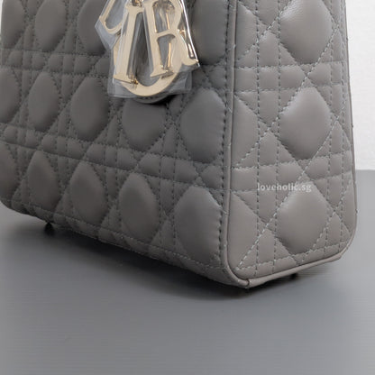 My ABC Lady Dior Small | Grey Lambskin Light Gold Hardware