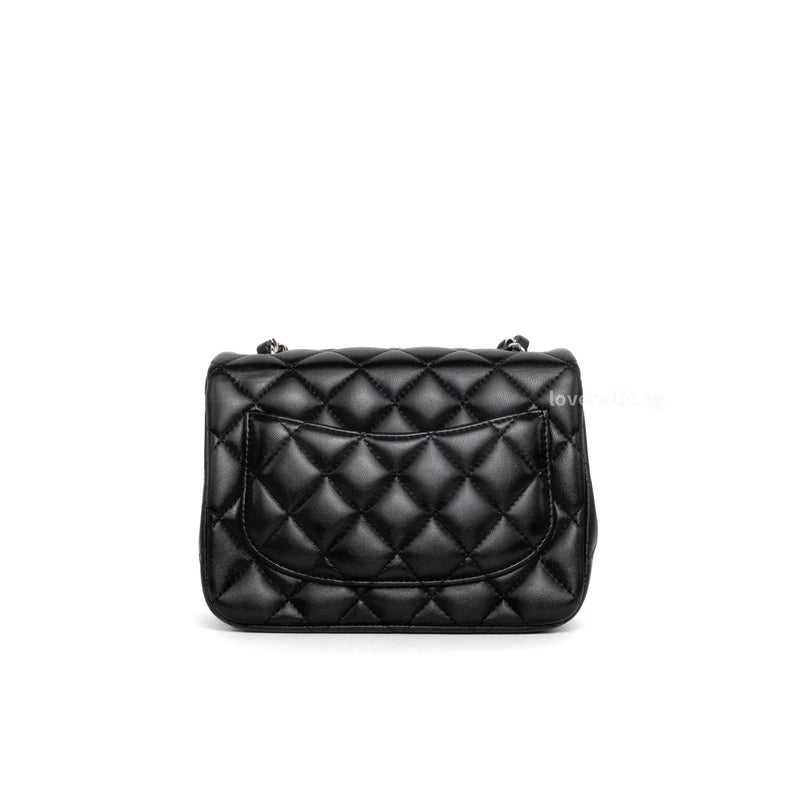 Chanel Classic Flap Mini Square | Black Lambskin Silver Hardware