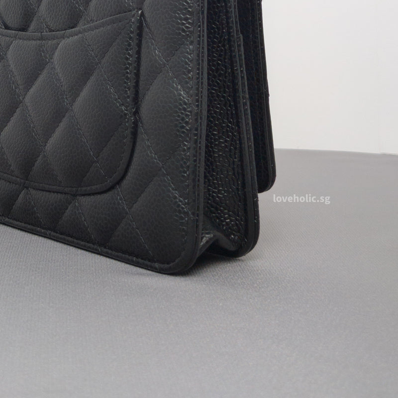 Wallet On Chain Black Caviar Gold Hardware