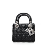 Dior Lady Dior Mini | Black Lambskin Silver Hardware