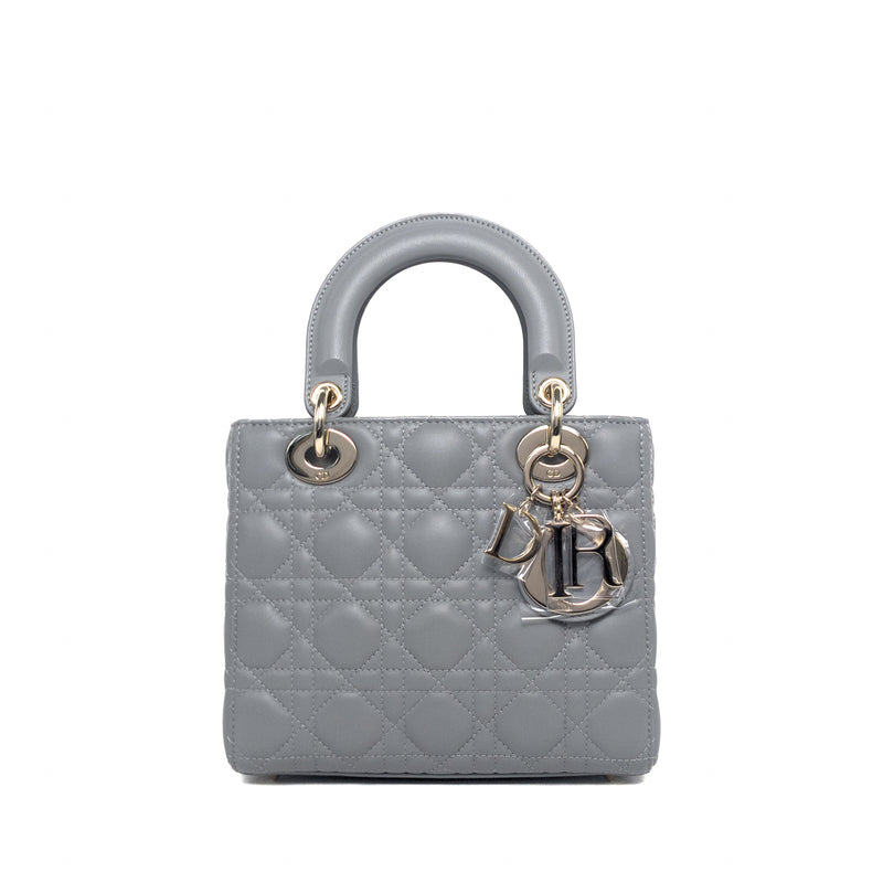 Dior My ABC Lady Dior Small Grey Lambskin Light Gold Hardware 2980 loveholic