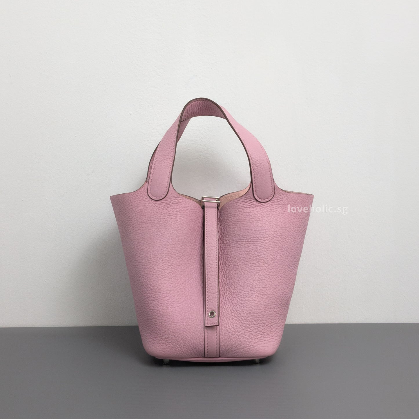 Hermes Picotin Lock 18 Mauve Sylvestre X9 Taurillon Clemence Palladium Hardware-whitebackground