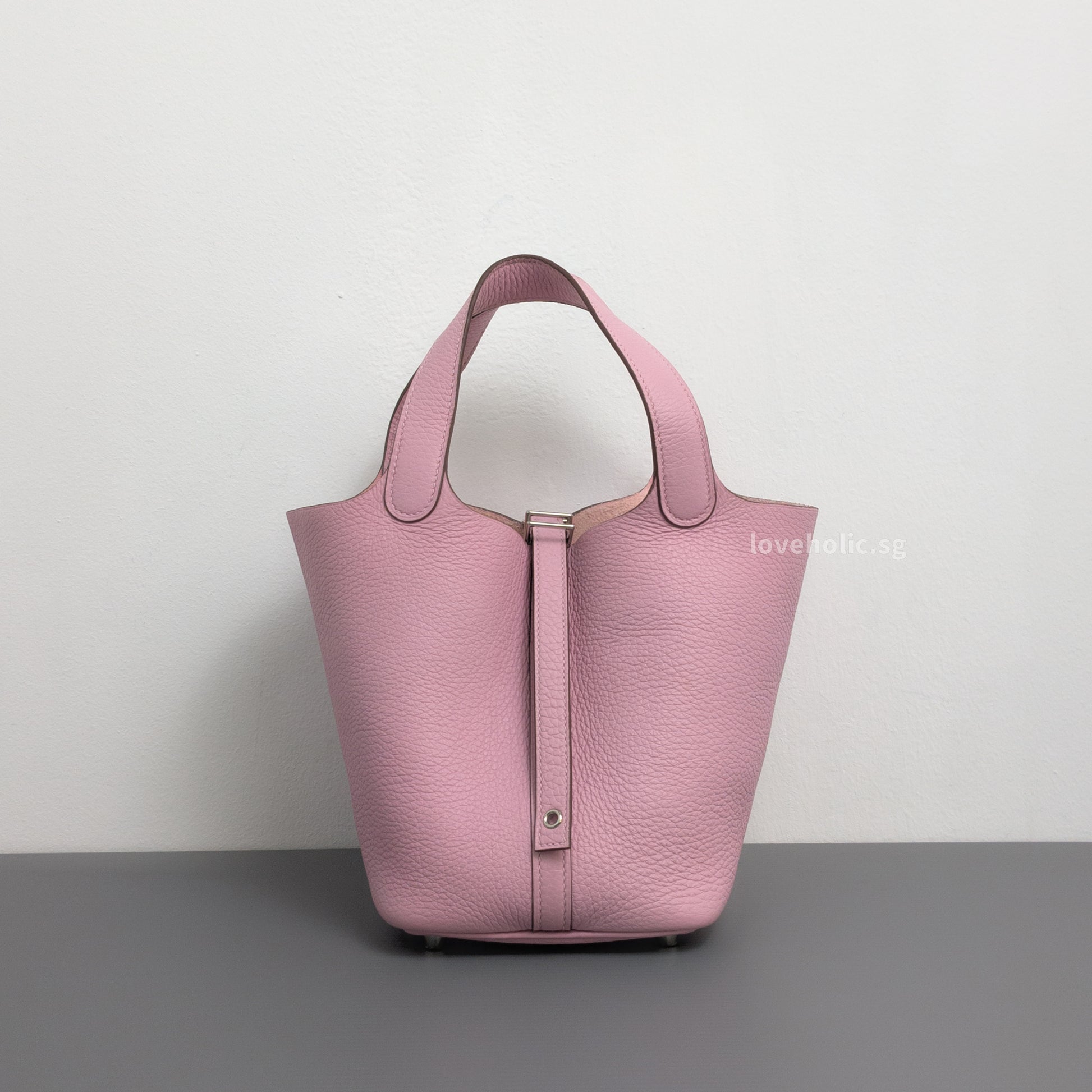 Hermes Picotin Lock 18 Mauve Sylvestre X9 Taurillon Clemence Palladium Hardware-whitebackground