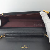 Wallet On Chain Black Caviar Gold Hardware