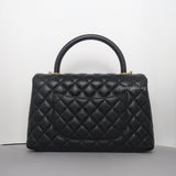 Chanel Coco Handle Medium | Black Caviar Brushed Gold Hardware-back