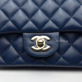 Chanel Classic Flap Mini Square | Navy Blue Caviar Gold Hardware