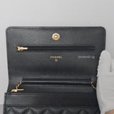 Wallet On Chain Black Caviar Gold Hardware
