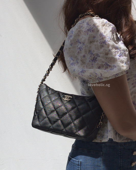 Chanel Hobo 24P Small | Black Caviar Gold Hardware-main