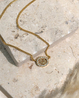 Dior Vintage Necklace Crystal round logo |   Gold Hardware-main