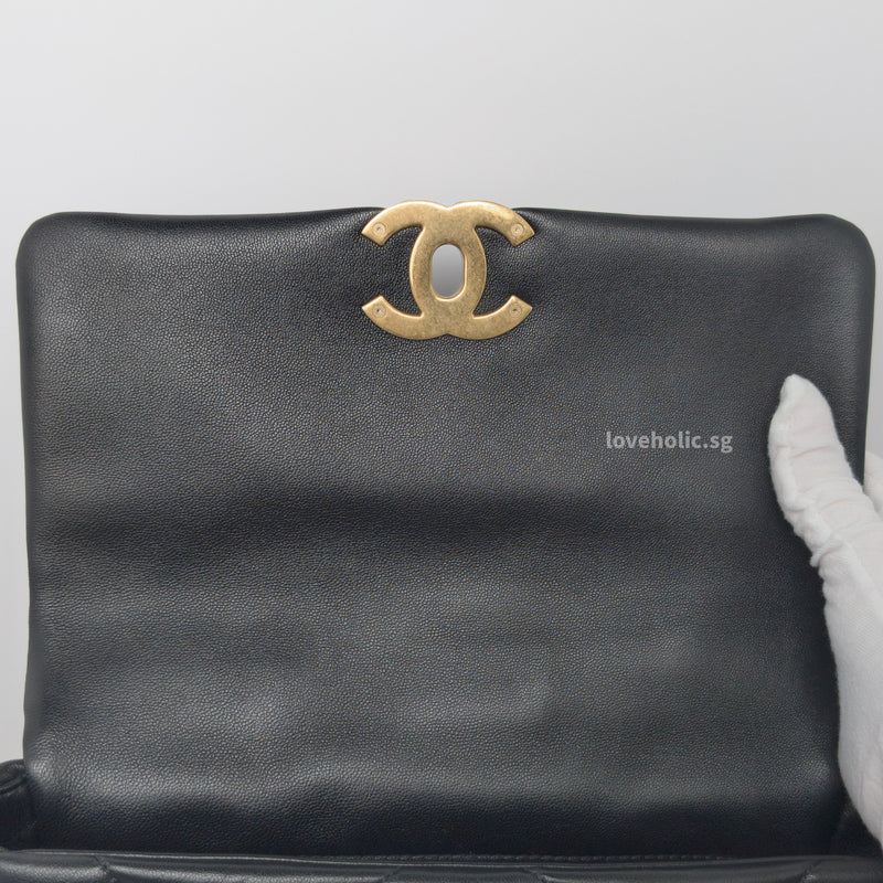 Chanel 19 Small | Black Lambskin Multicolored Hardware