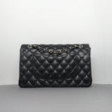 Chanel Classic Flap Medium | Black Lambskin Silver Hardware-back