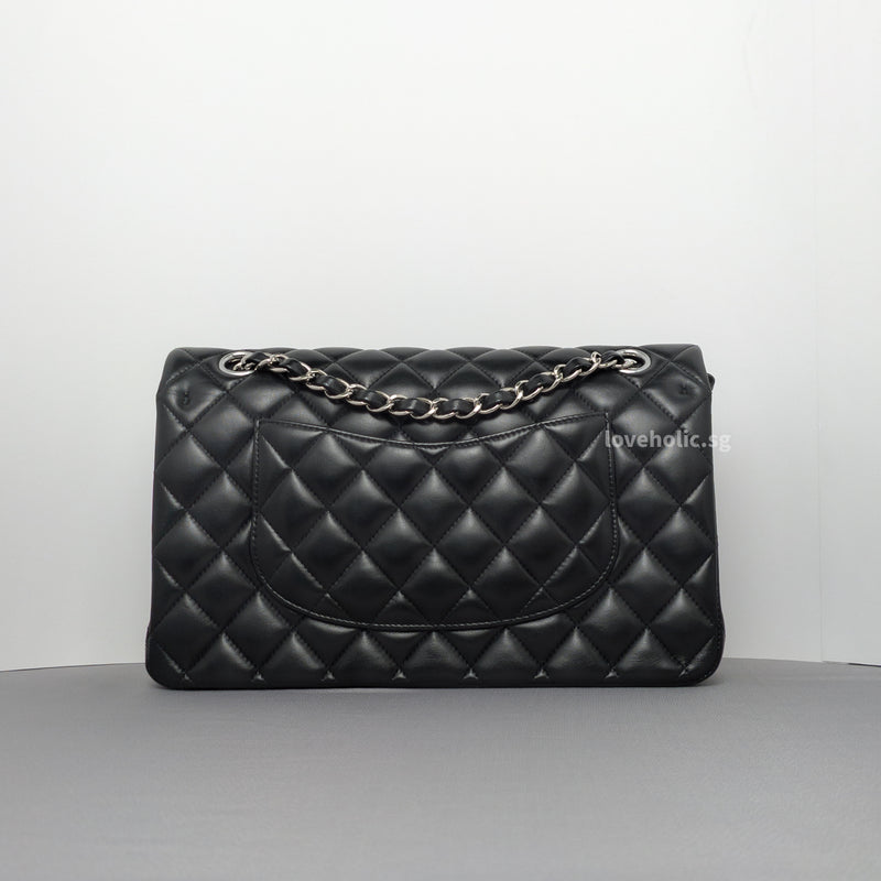 Chanel Classic Flap Medium | Black Lambskin Silver Hardware-back