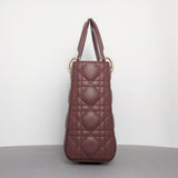 Dior My ABC Lady Dior Small | Burgundy Lambskin Light Gold Hardware-details