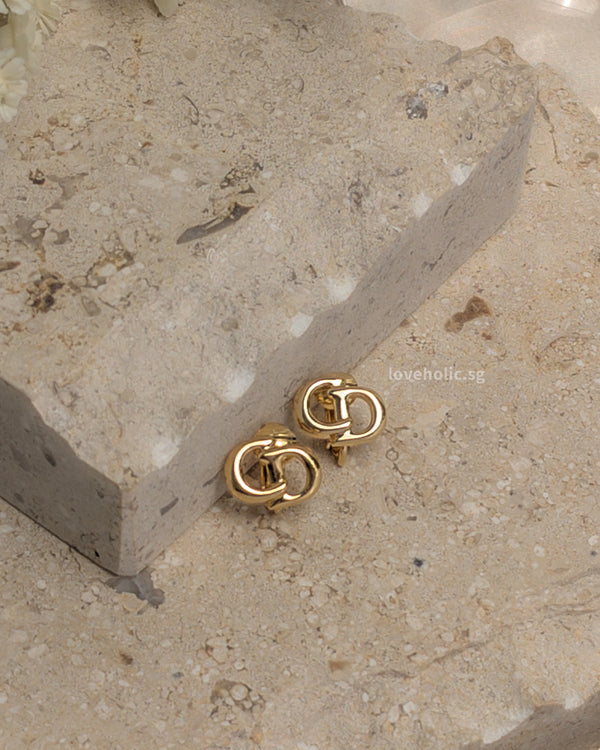 Dior Vintage Earrings CD Logo | Gold Hardware-main