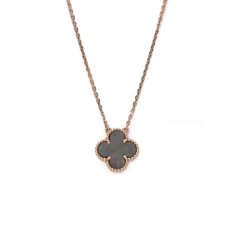 Van Cleef & Arpels VCA Vintage Alhambra Necklace Mother Of Pearl | Grey  18K Rose Gold Hardware