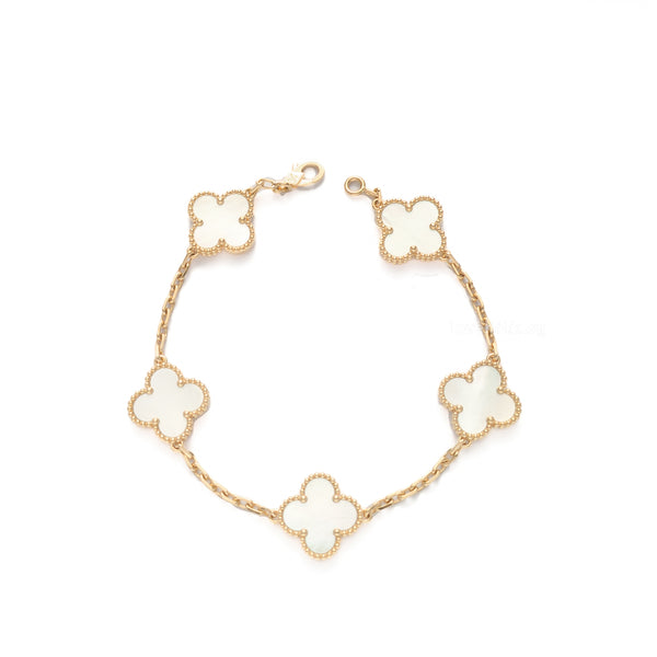 Van Cleef & Arpels VCA Vintage Alhambra Bracelet 5-motif | Mother of Pearl  18K Gold Hardware