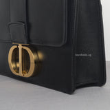 Montaigne 30 Black Calfskin Gold Hardware