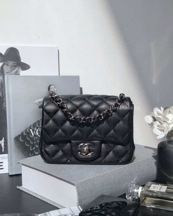 Chanel Classic Flap Mini Square | 18S Black Caviar Silver Hardware-main