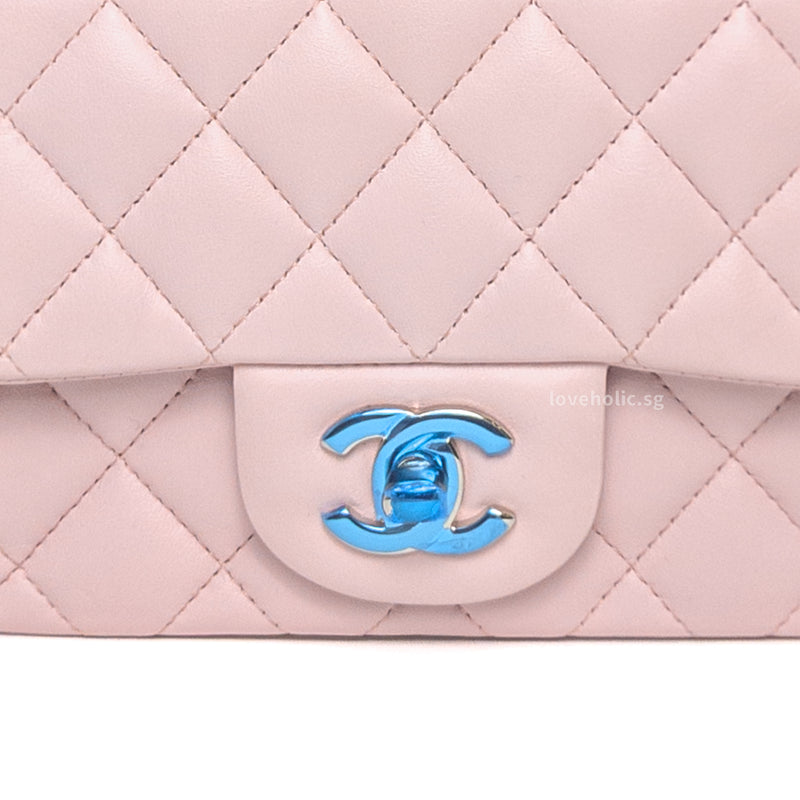 Chanel Classic Flap Mini Square | 16 S Light Pink Lambskin Silver Hardware