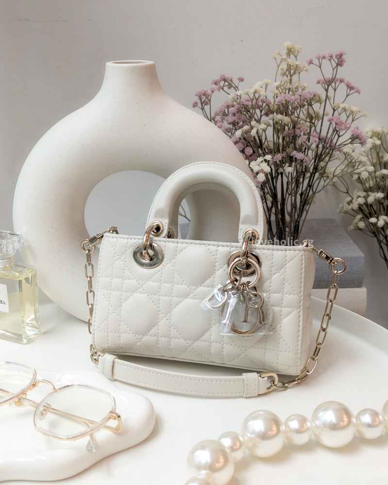 Dior Lady D-Joy Micro | Latte Lambskin Light Gold Hardware-main