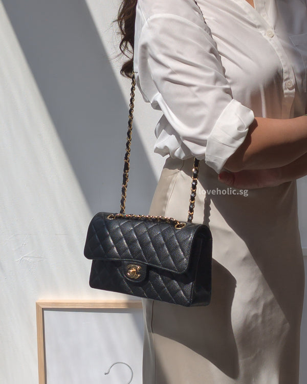 Chanel Classic Flap Small | Black Caviar Gold Hardware-modelshots