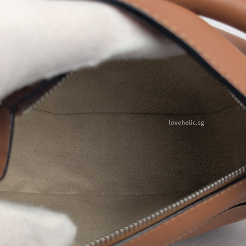Puzzle Mini | Tan Calfskin Silver Hardware