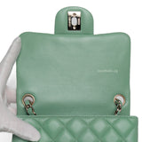 Chanel Classic Flap Mini Square | 21C Light Green Lambskin Light Gold Hardware