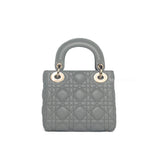 Dior Lady Dior Mini | Grey Lambskin Light Gold Hardware